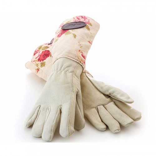 bradley pink linen gauntlet gloves